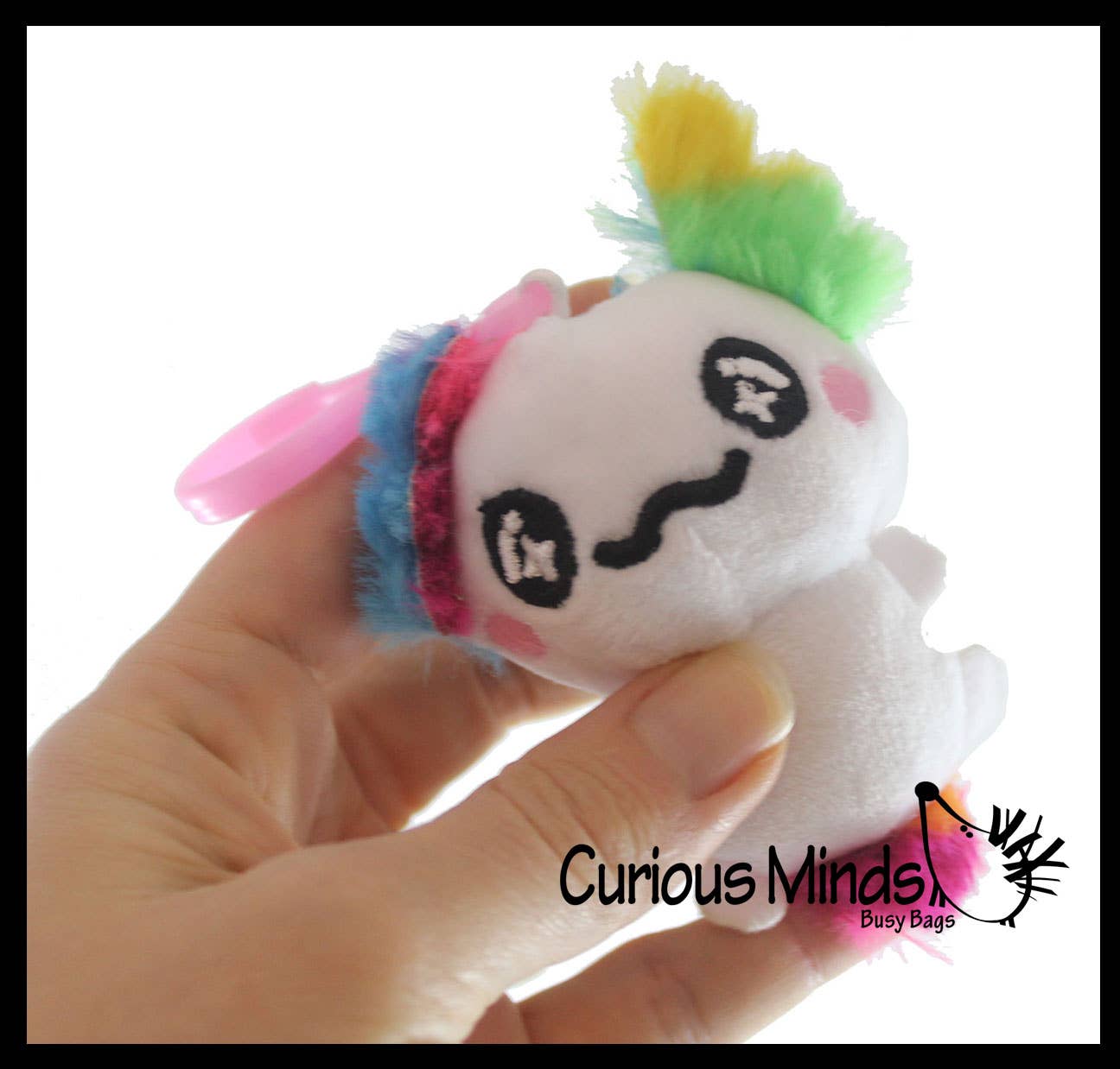 White Axolotl Plush on Clip