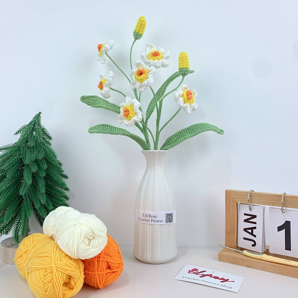 Lilyrosy（Duty free) - Crochet daffodil flower, Handmade Gifts for Valentine's Day