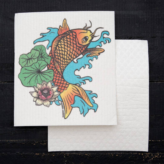 Japanese Koi Fish Swedish Dishcloth