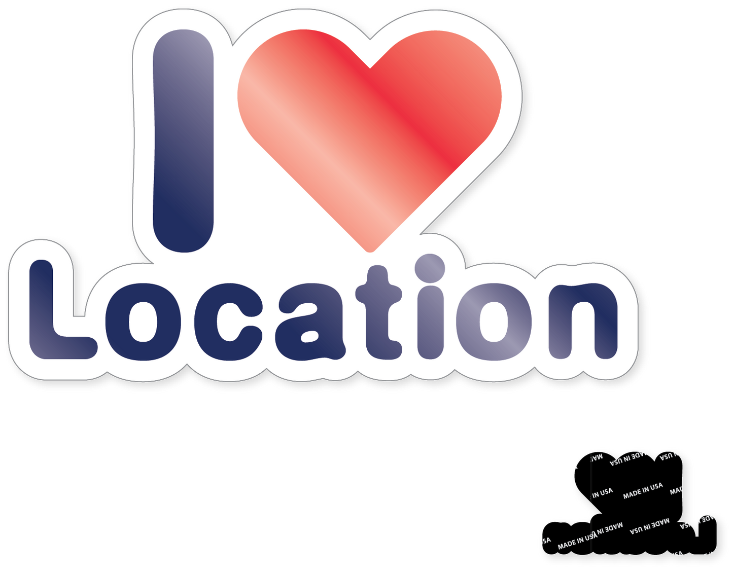 Morris Magnets - Magnet - I Heart Location: 1/4" Clear Acrylic Magnet