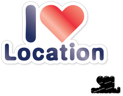 Morris Magnets - Magnet - I Heart Location: 1/4" Clear Acrylic Magnet