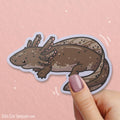 Black Axolotl Vinyl Sticker