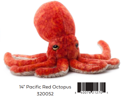 Large Pacific Red Octopus Plush